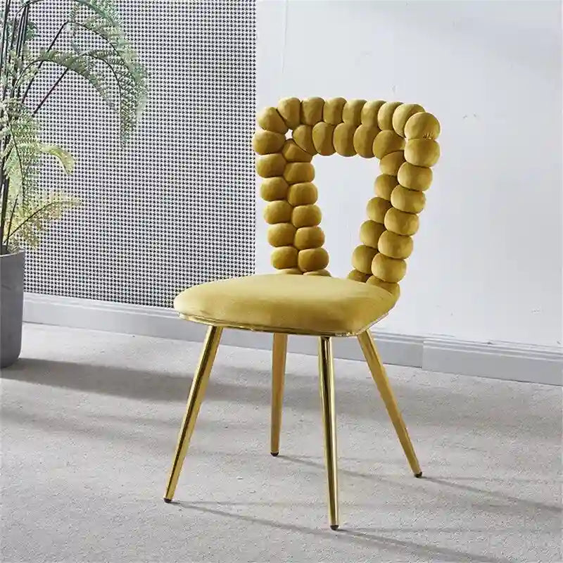 Modern Dining Chair with Metal Legs Set of 2
