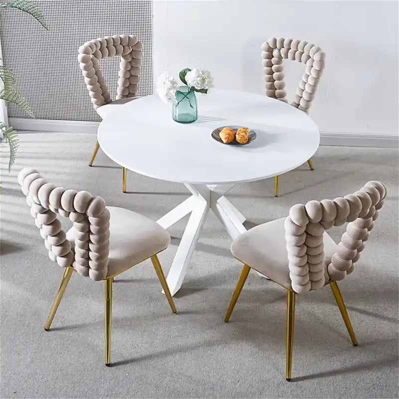 Modern Dining Chair with Metal Legs Set of 2