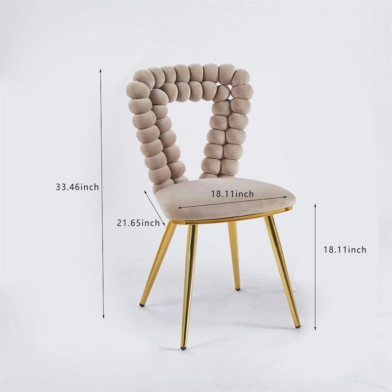 Modern Dining Chair with Metal Legs Set of 2