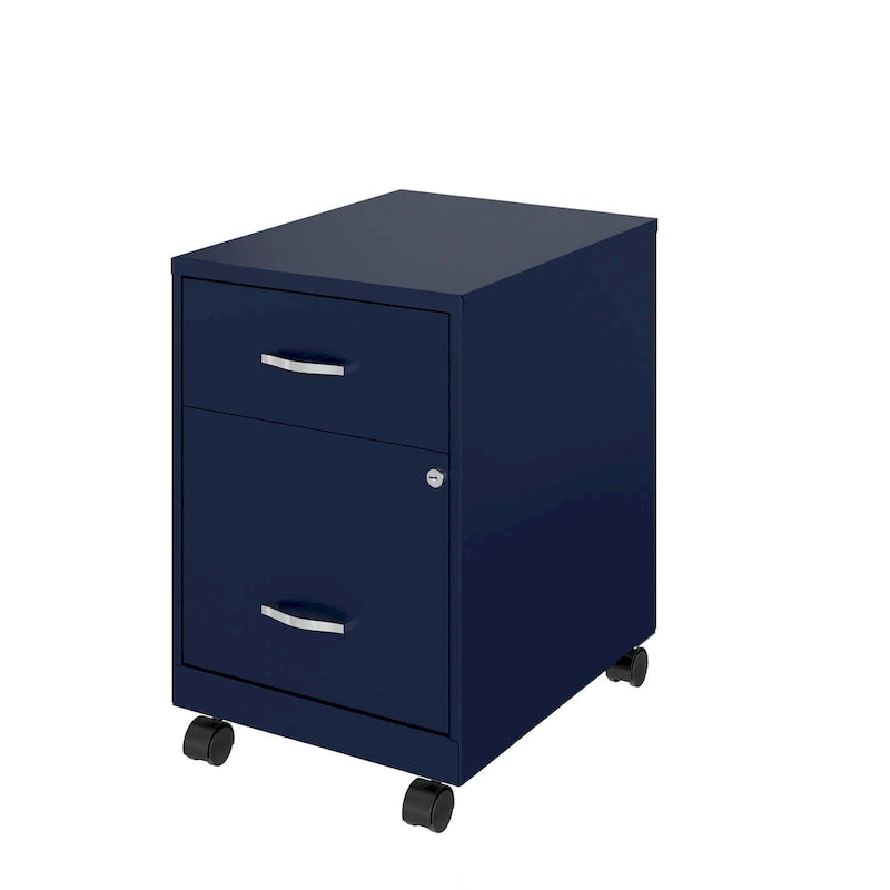 18 Deep 2 Drawer Letter Width Mobile Vertical File Cabinet with Accessory Drawer