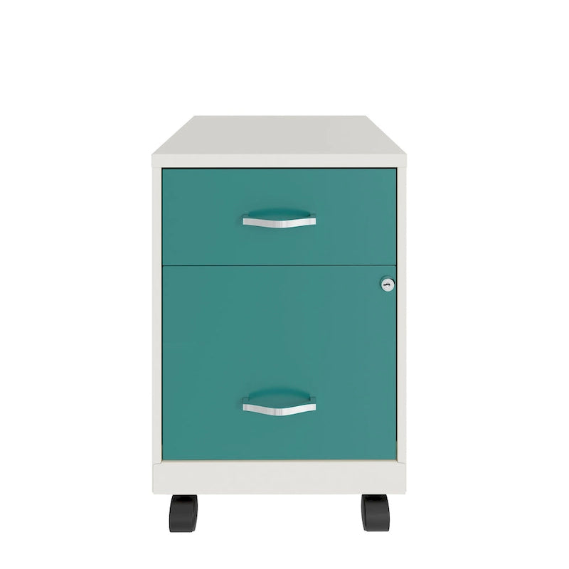 18 Deep 2 Drawer Letter Width Mobile Vertical File Cabinet with Accessory Drawer
