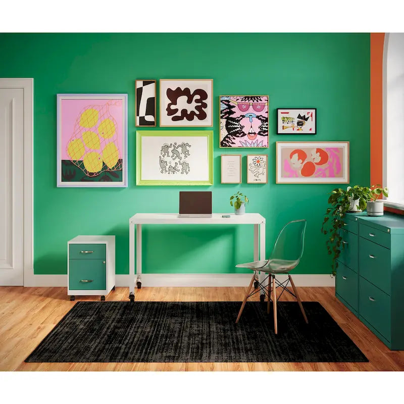 18 Deep 2 Drawer Letter Width Mobile Vertical File Cabinet with Accessory Drawer