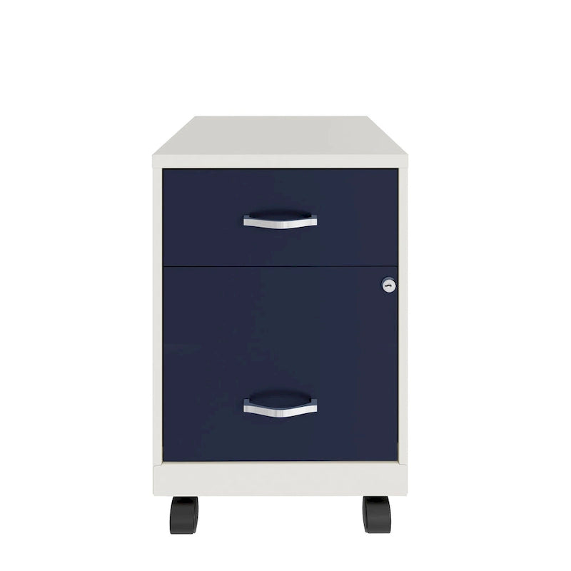 18 Deep 2 Drawer Letter Width Mobile Vertical File Cabinet with Accessory Drawer