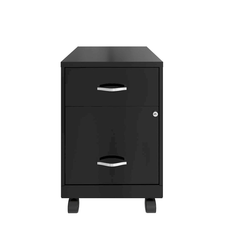 18 Deep 2 Drawer Letter Width Mobile Vertical File Cabinet with Accessory Drawer