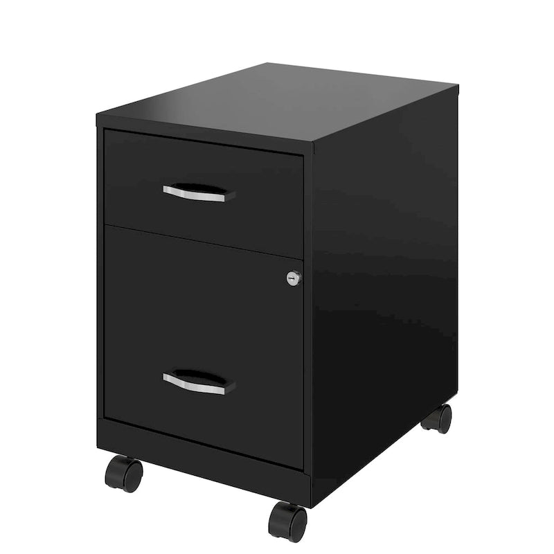 18 Deep 2 Drawer Letter Width Mobile Vertical File Cabinet with Accessory Drawer