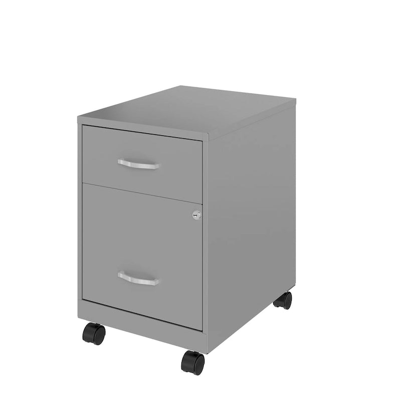 18 Deep 2 Drawer Letter Width Mobile Vertical File Cabinet with Accessory Drawer