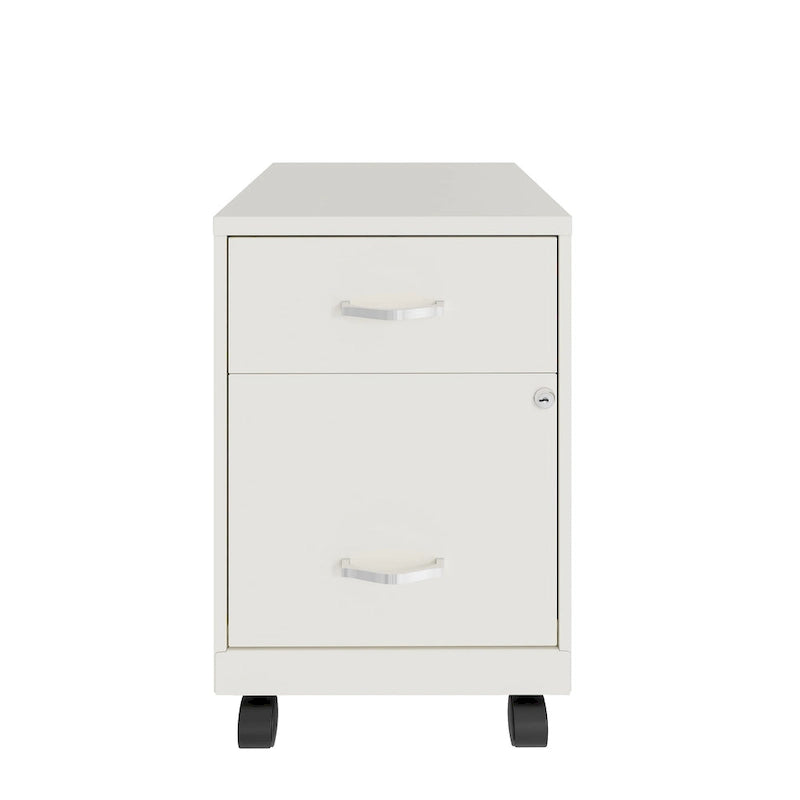 18 Deep 2 Drawer Letter Width Mobile Vertical File Cabinet with Accessory Drawer