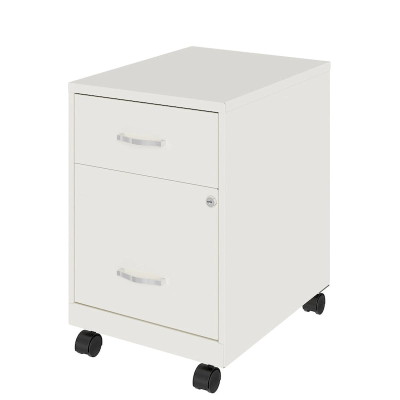 18 Deep 2 Drawer Letter Width Mobile Vertical File Cabinet with Accessory Drawer
