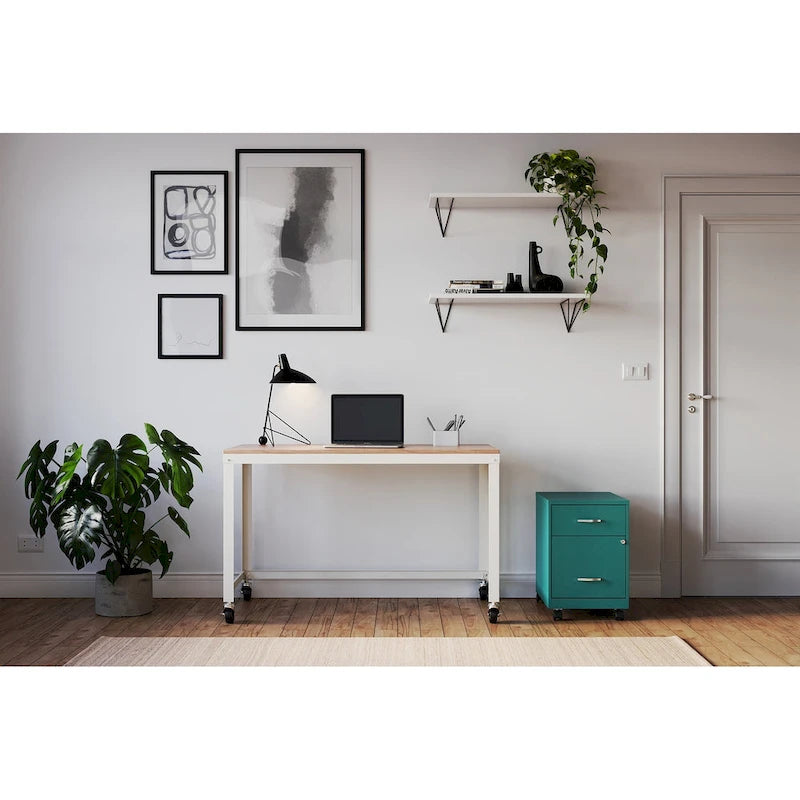18 Deep 2 Drawer Letter Width Mobile Vertical File Cabinet with Accessory Drawer