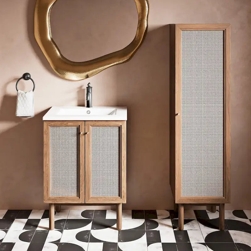 15 W x 60 H x 15 D Linen Cabinet in Oak