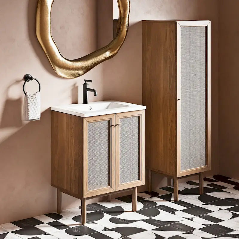 15 W x 60 H x 15 D Linen Cabinet in Oak