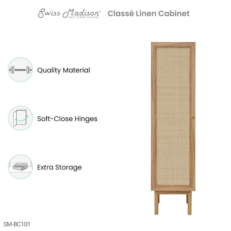 15 W x 60 H x 15 D Linen Cabinet in Oak