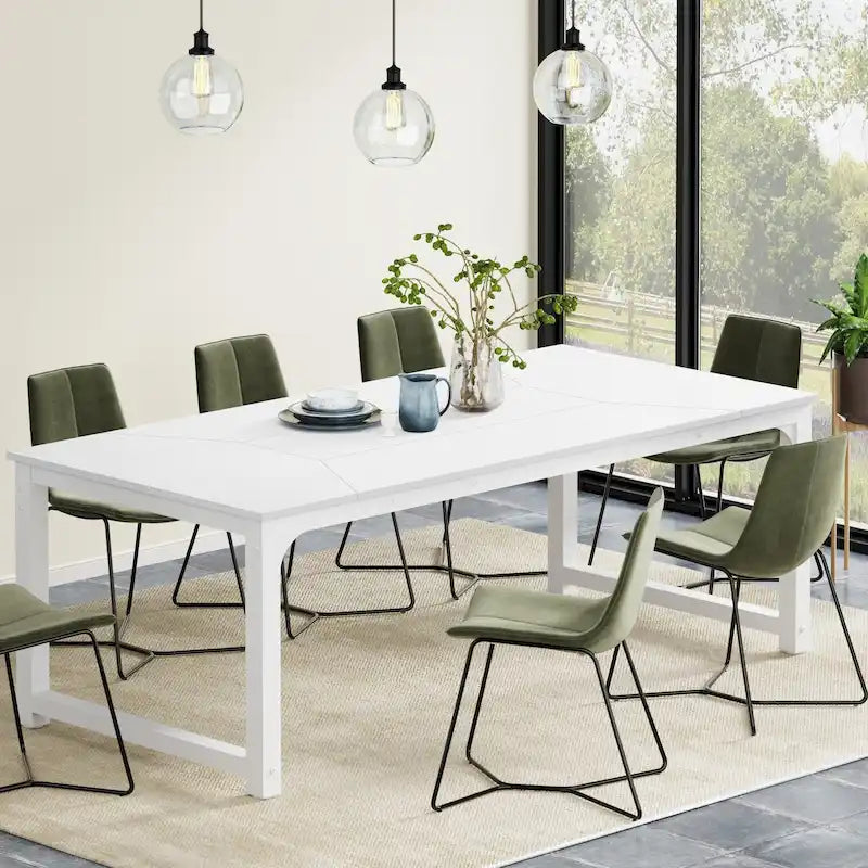 79 Inches Modern Rectangular Dining Table for 6-8 - 78.74 L x 39.37 W x 30.31H