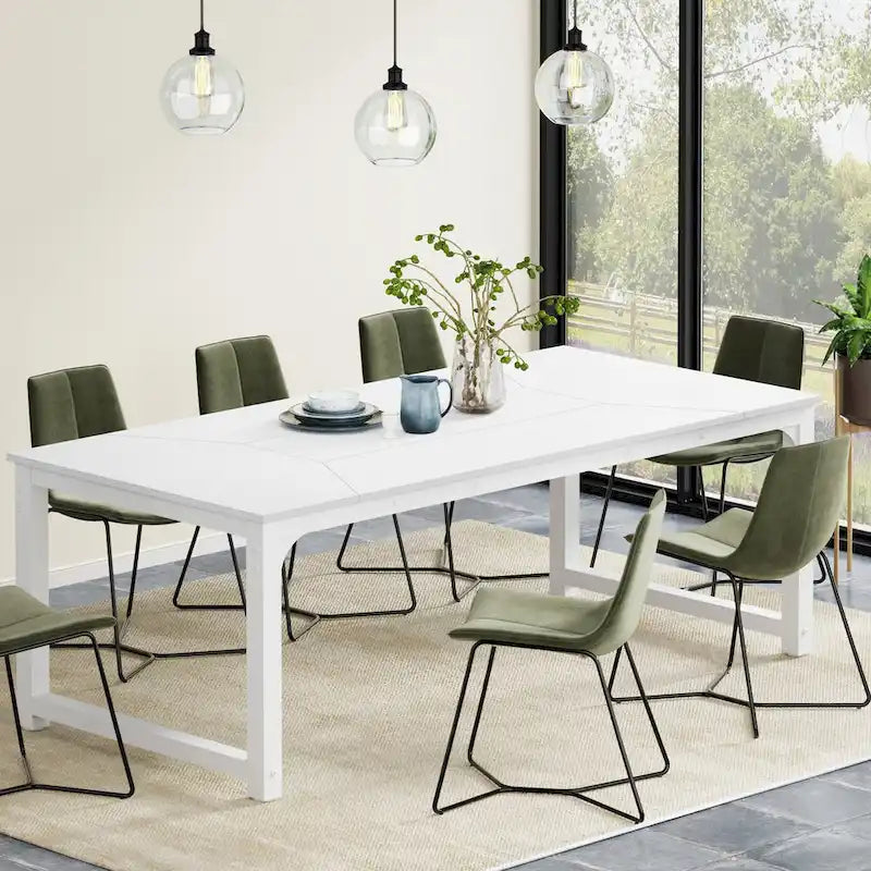79 Inches Modern Rectangular Dining Table for 6-8 - 78.74 L x 39.37 W x 30.31H