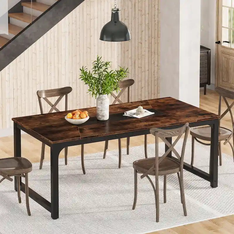 79 Inches Modern Rectangular Dining Table for 6-8 - 78.74 L x 39.37 W x 30.31H