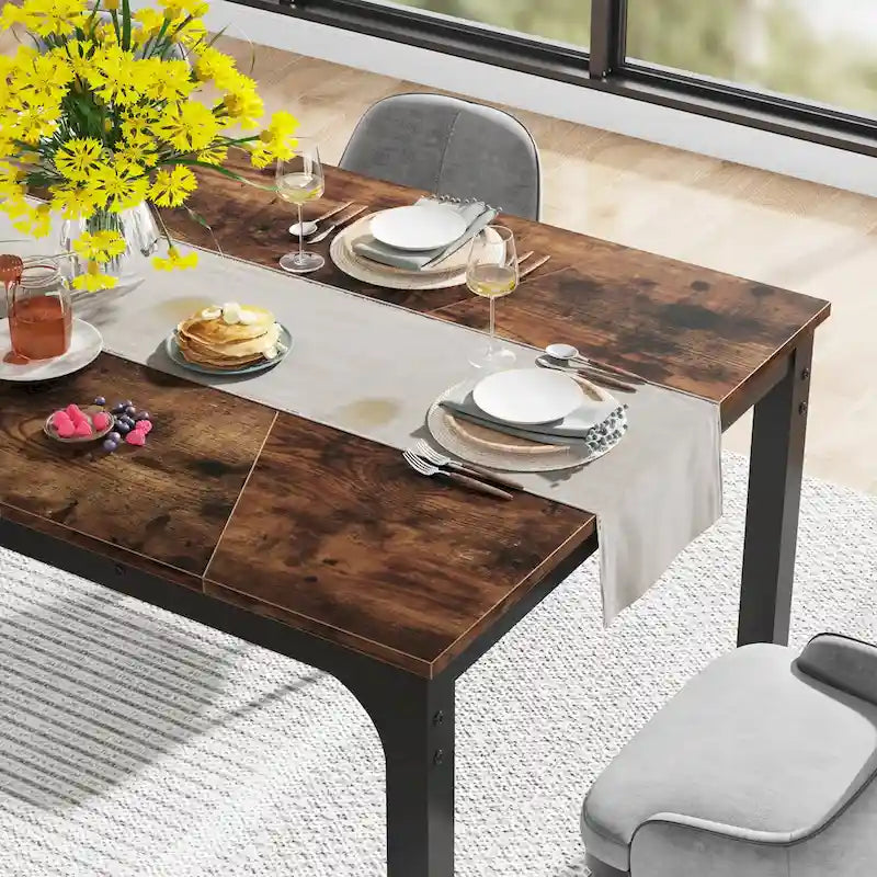 79 Inches Modern Rectangular Dining Table for 6-8 - 78.74 L x 39.37 W x 30.31H