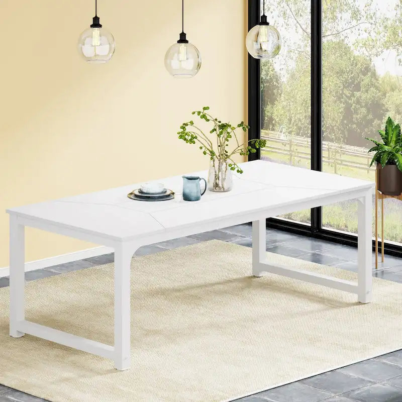 79 Inches Modern Rectangular Dining Table for 6-8 - 78.74 L x 39.37 W x 30.31H