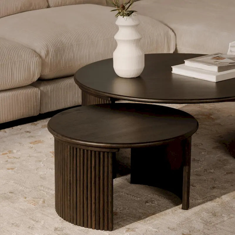 Small Oval Coffee Table, Dark Brown