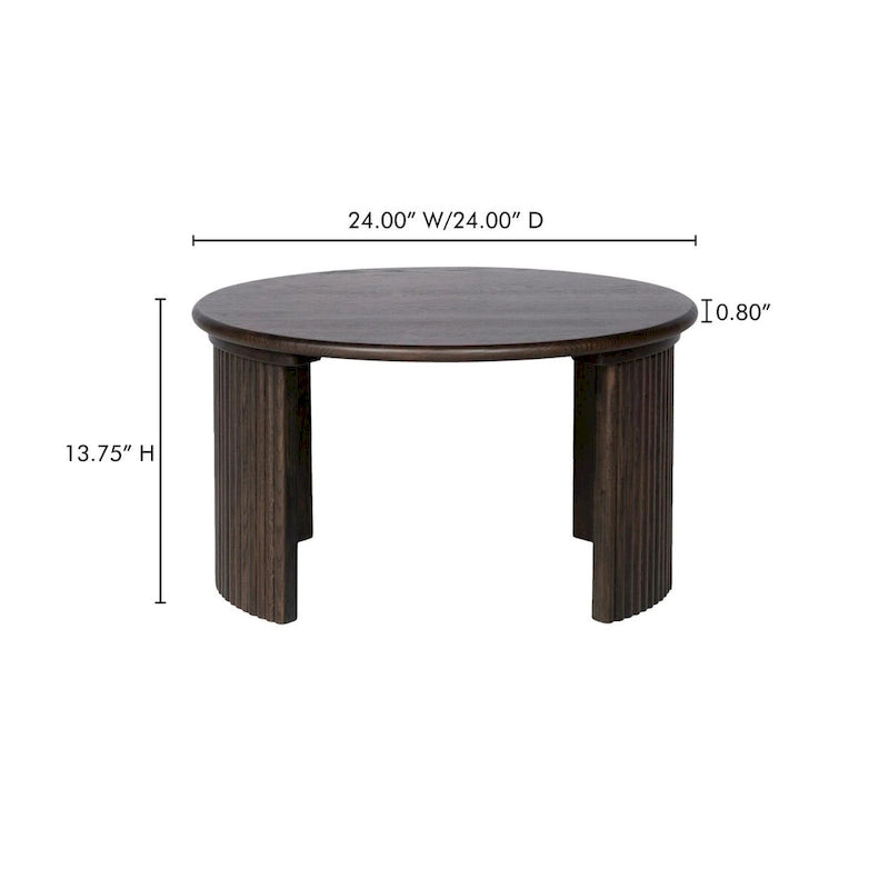 Small Oval Coffee Table, Dark Brown