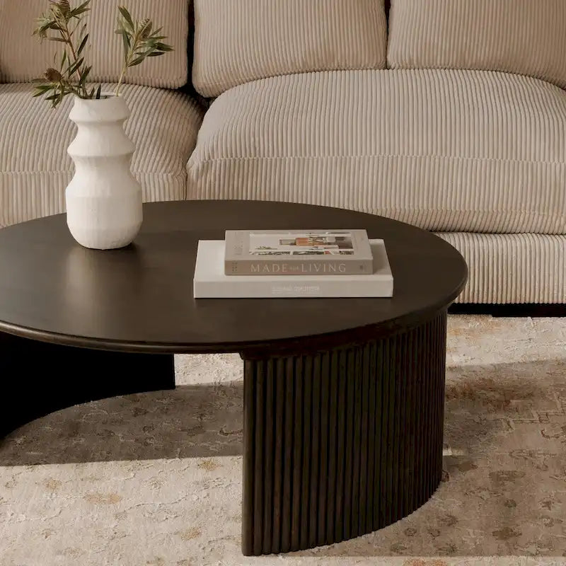 Small Oval Coffee Table, Dark Brown