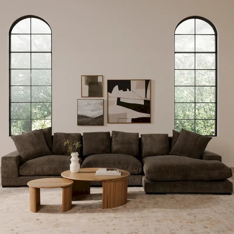 Small Oval Coffee Table, Dark Brown