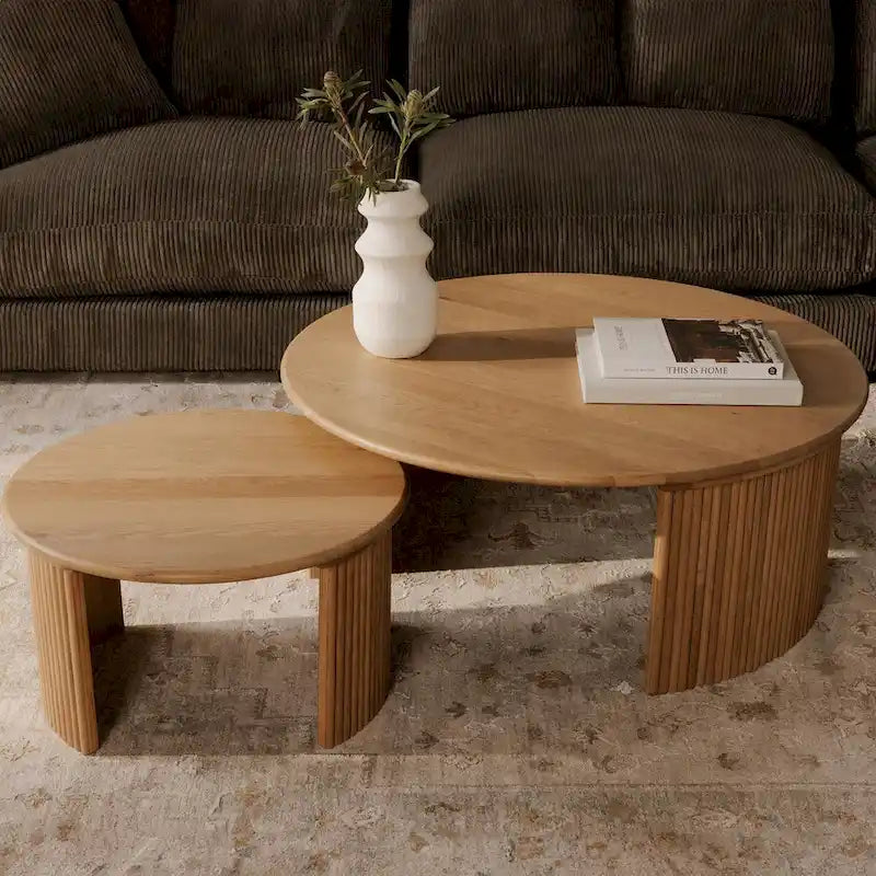Small Oval Coffee Table, Dark Brown